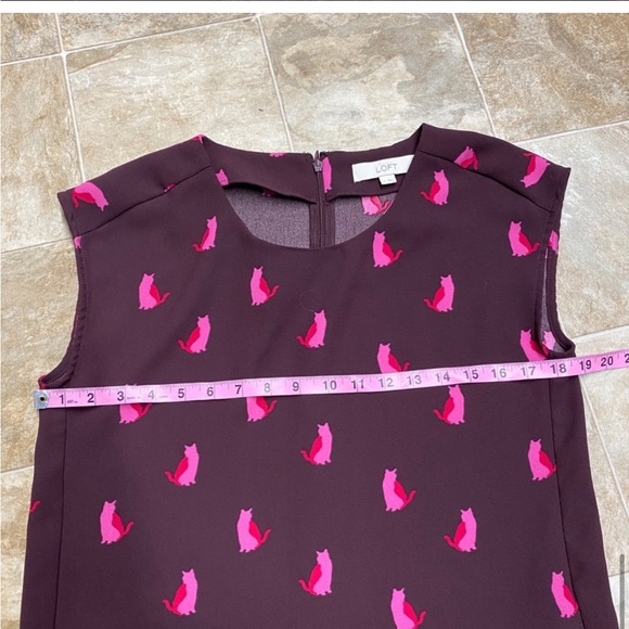 Loft shift dress with whimsical cat print size small - Picture 4 of 5